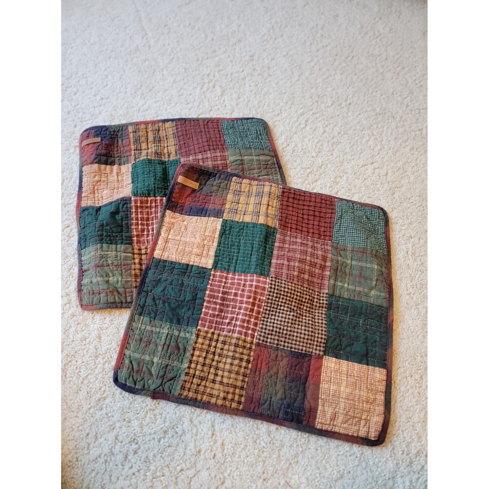 Donna Sharp Quilted Pillow Covers Set Of 2 16x16 Country Cottage Cabin
